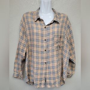 Plaid Button-Up Shirt